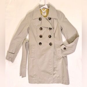 OLD NAVY 100% COTTON TRENCH COAT - Bright yellow lining, button front XS